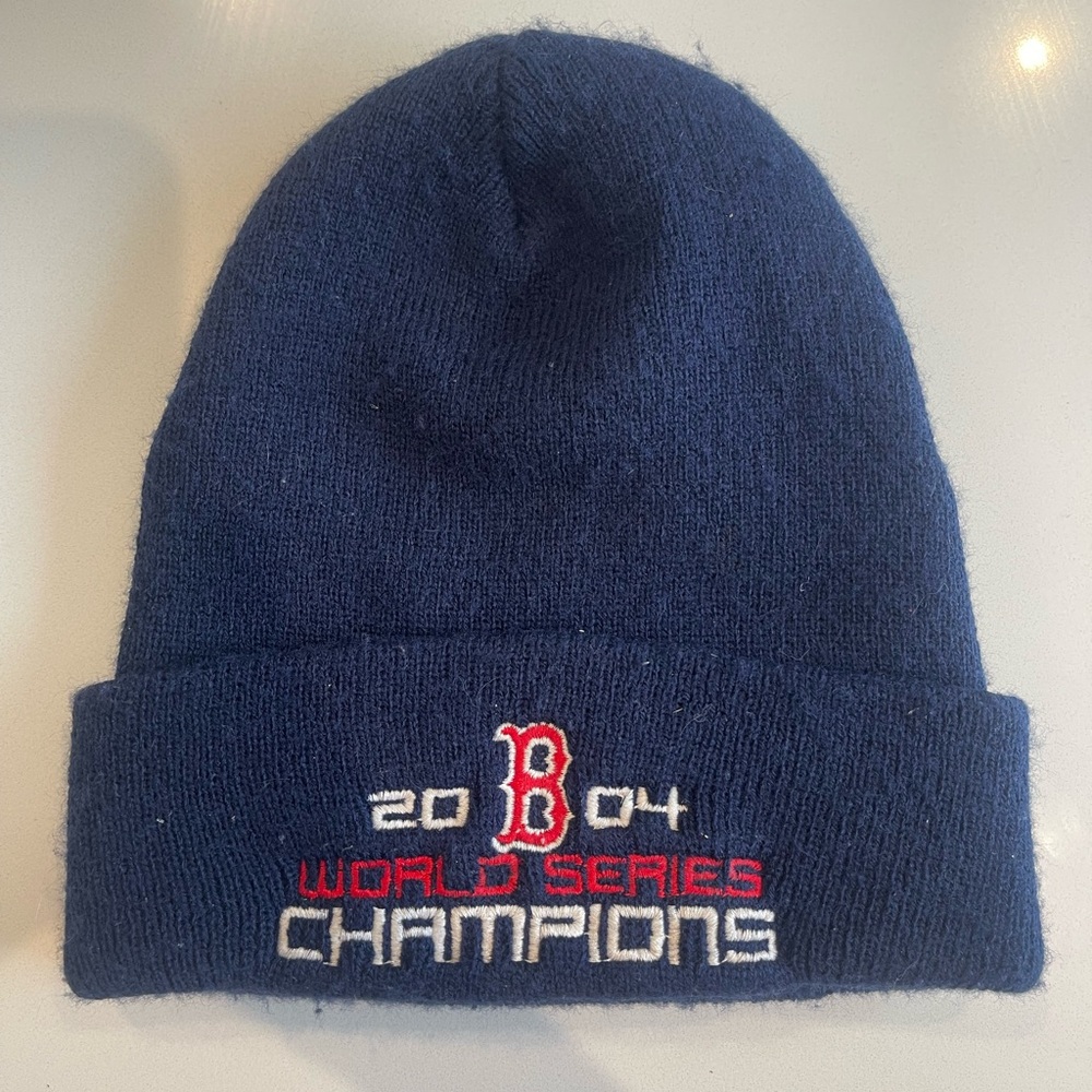 Boston Red Sox 2004 World Series Champions Baseball Navy Blue Skull Cap Beanie